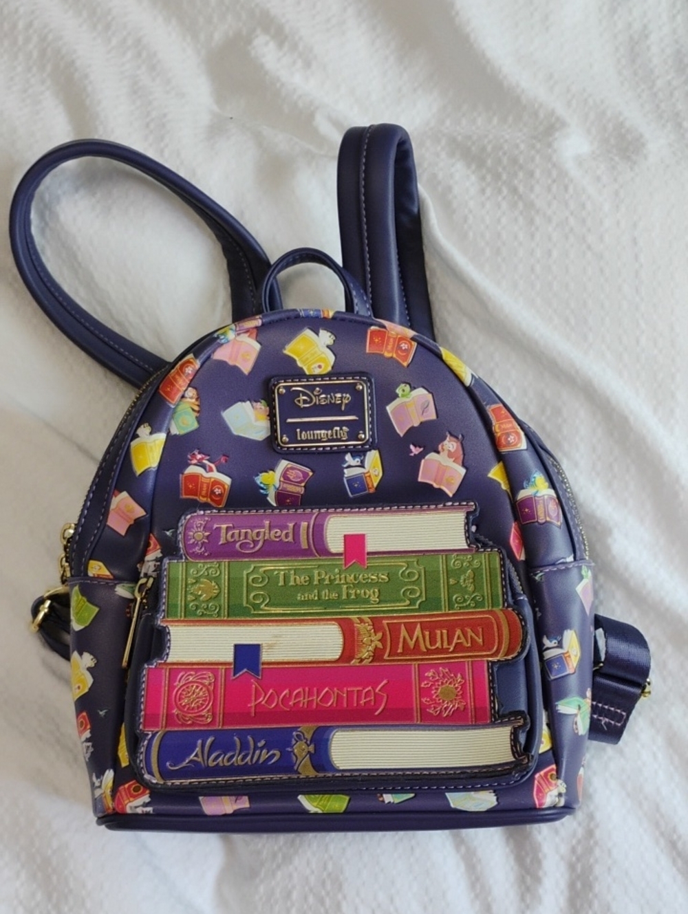 Loungefly Purple Disney Bookstack Mini Backpack